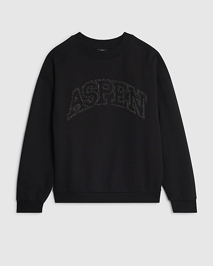 river island Black Aspen Sweatshirt