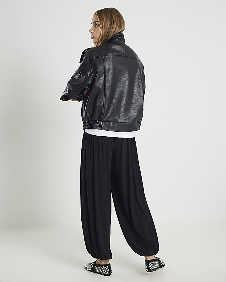 river island Black Balloon Leg Trousers