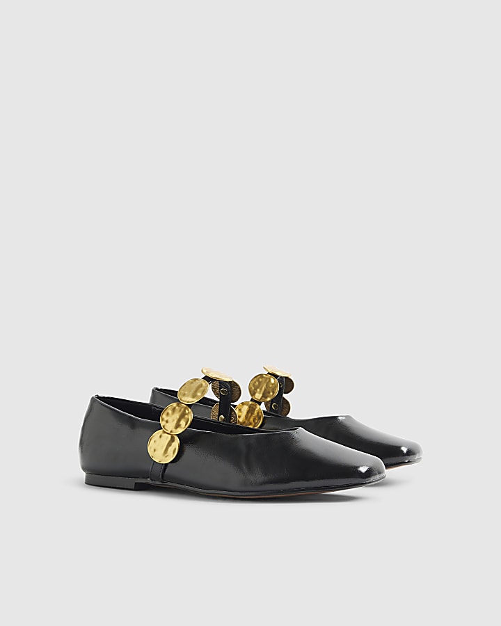 River Island Black Bangle Ballet Pumps