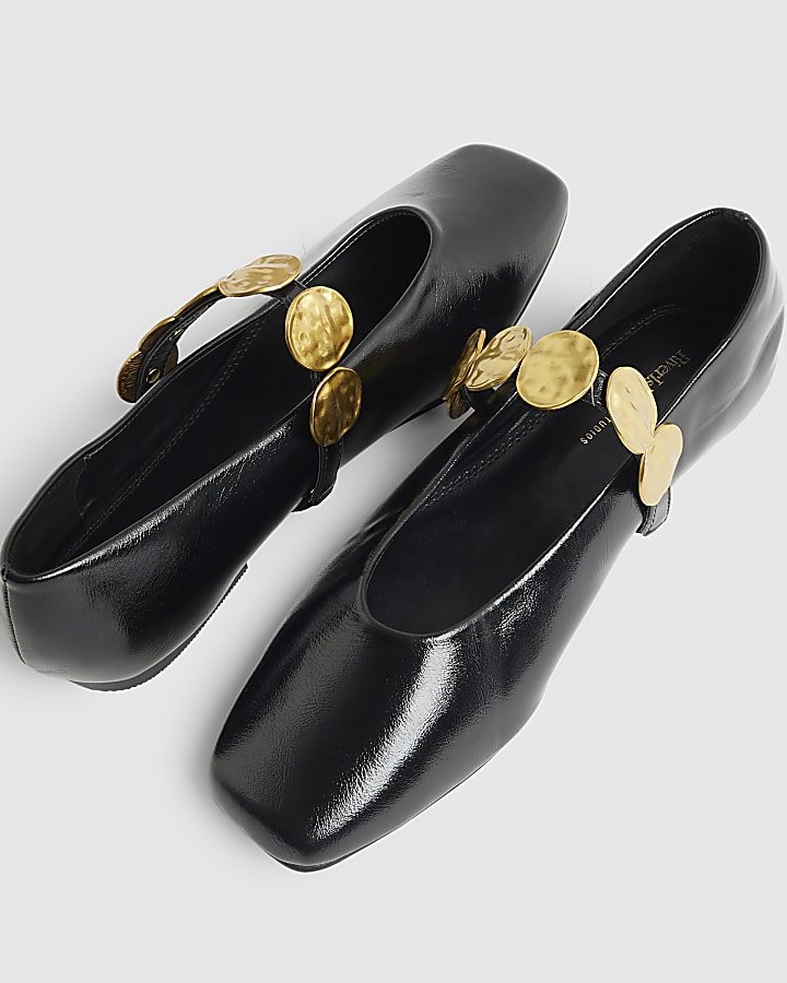 river island Black Bangle Ballet Pumps