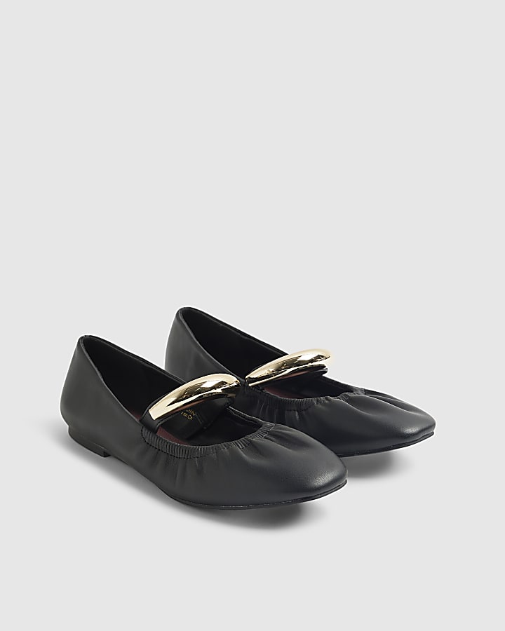 River Island Black Bangle Ballet Shoes