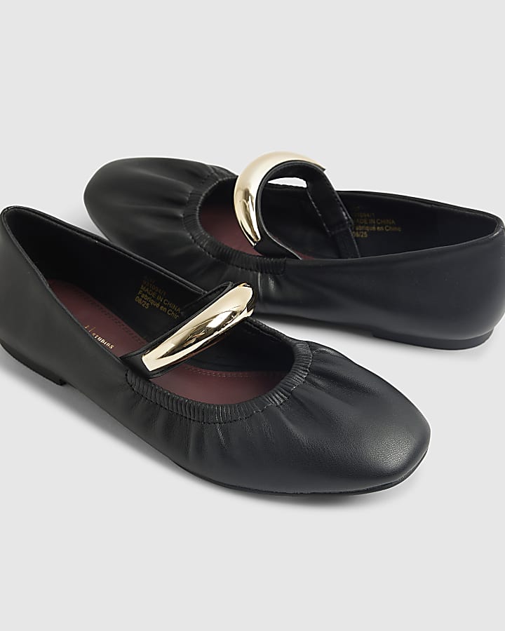 River Island Black Bangle Ballet Shoes