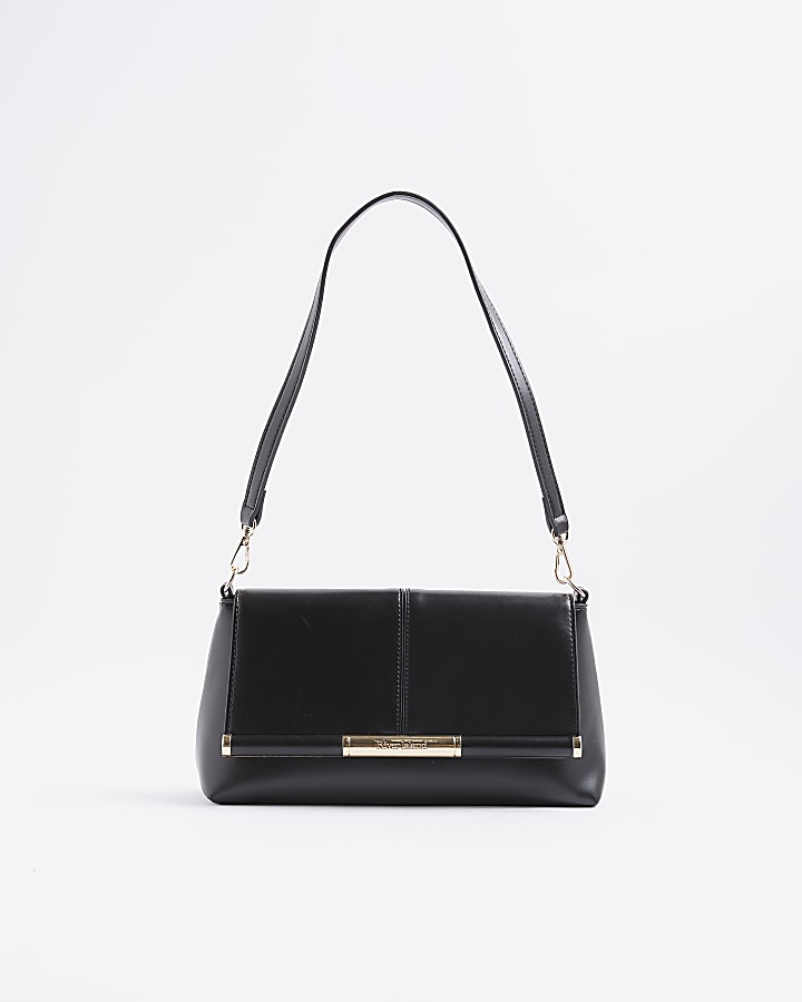 River Island Black Bar Front Clutch Bag