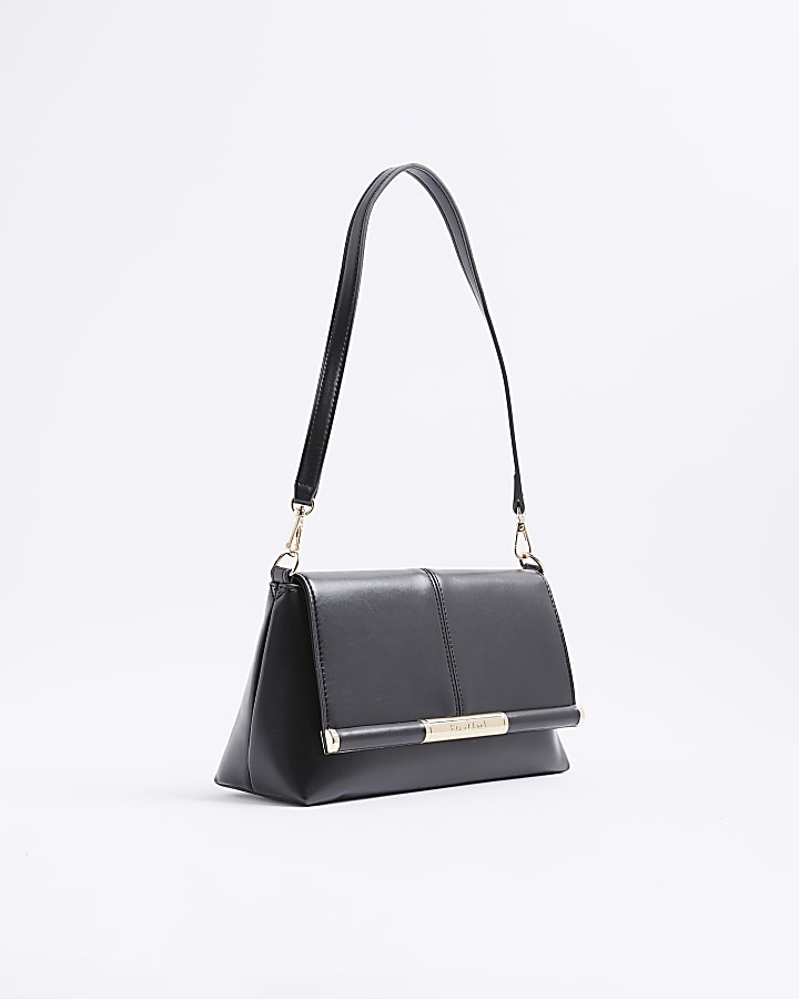 River Island Black Bar Front Clutch Bag
