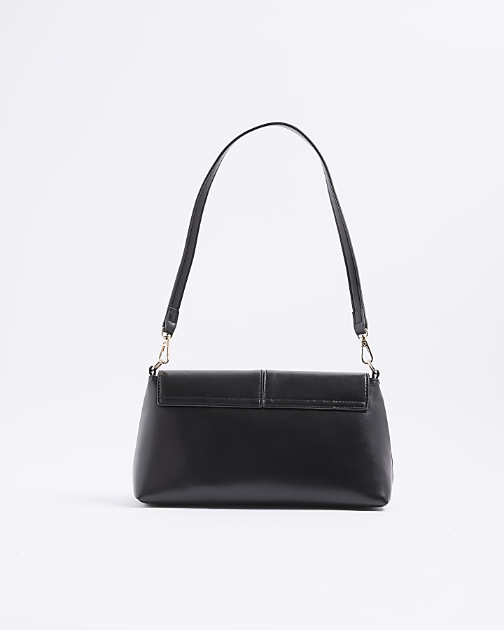 River Island Black Bar Front Clutch Bag
