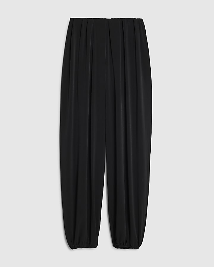 river island Black Barrel Leg Trousers