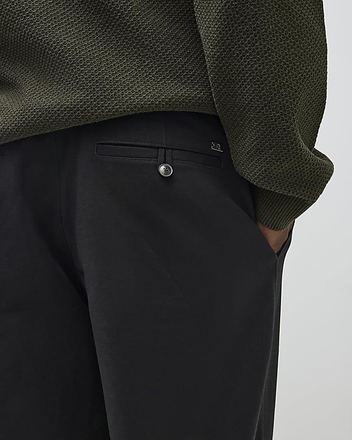 River Island Black Barrell Leg Chino Trousers