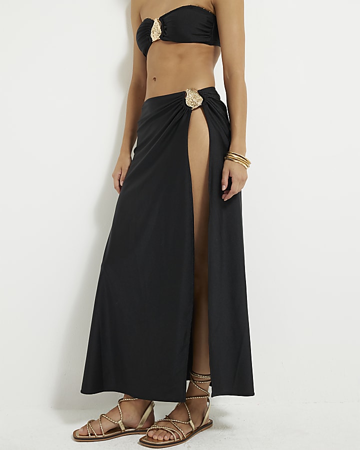 River Island Black Black Hardware Maxi Sarong