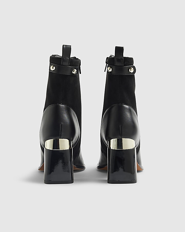 River Island Black Block Heel Ankle Boots