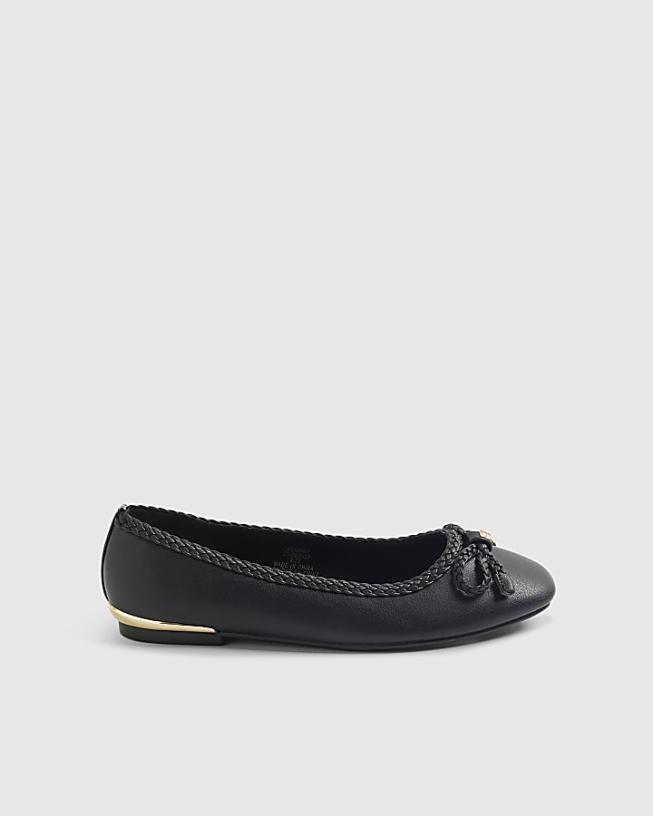 River Island Black Bow Ballet Pumps