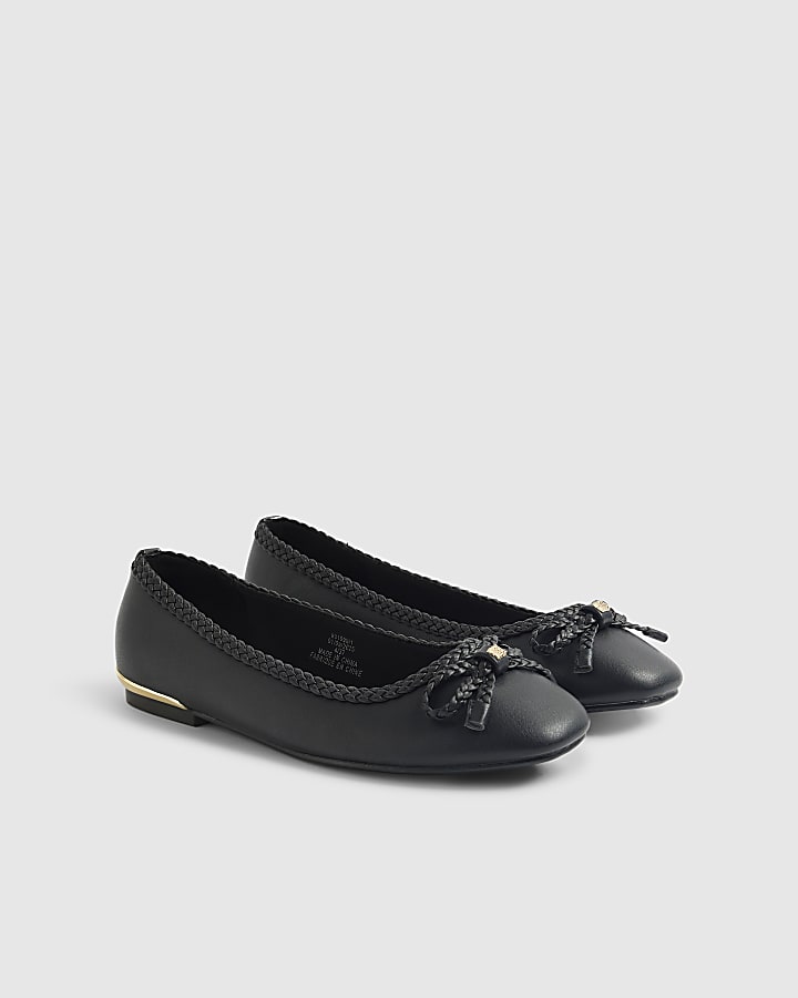 River Island Black Bow Ballet Pumps