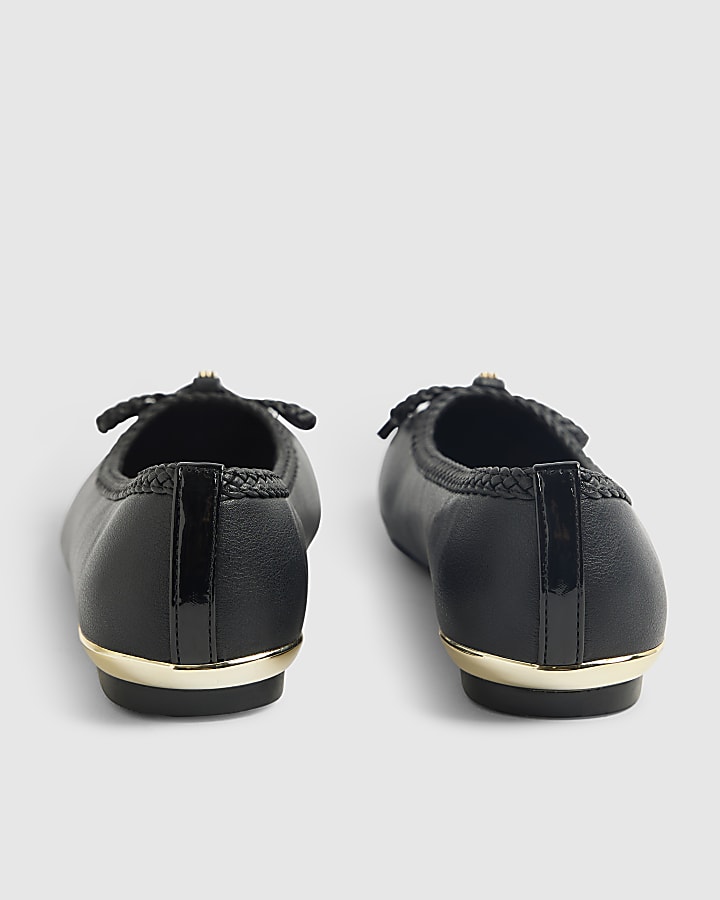River Island Black Bow Ballet Pumps
