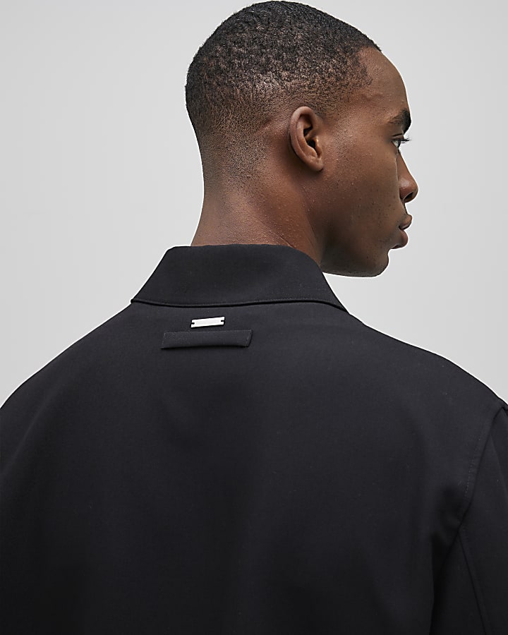 River Island Black Button Up Overshirt