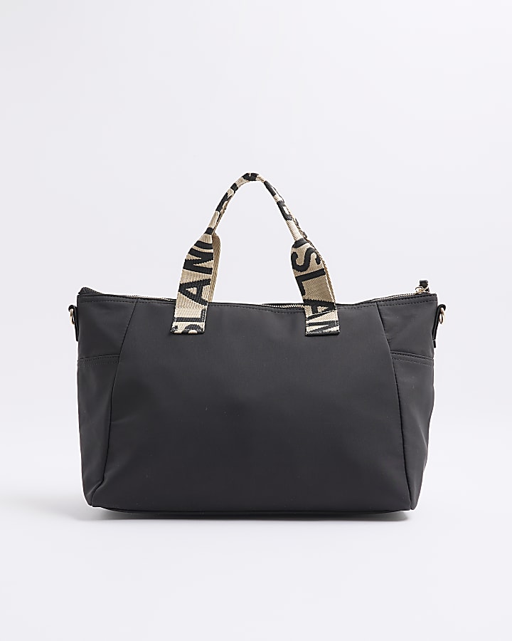 River Island Black Cabin Size RI Holdall Bag