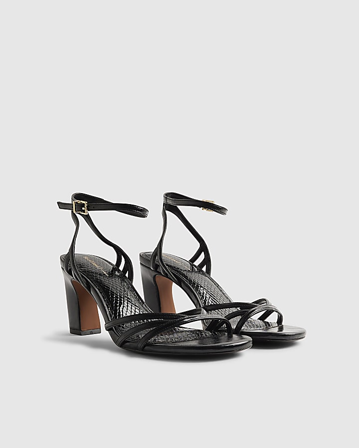 River Island Black Caged Heeled Sandals