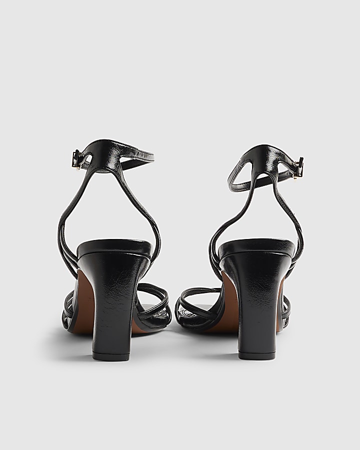 River Island Black Caged Heeled Sandals
