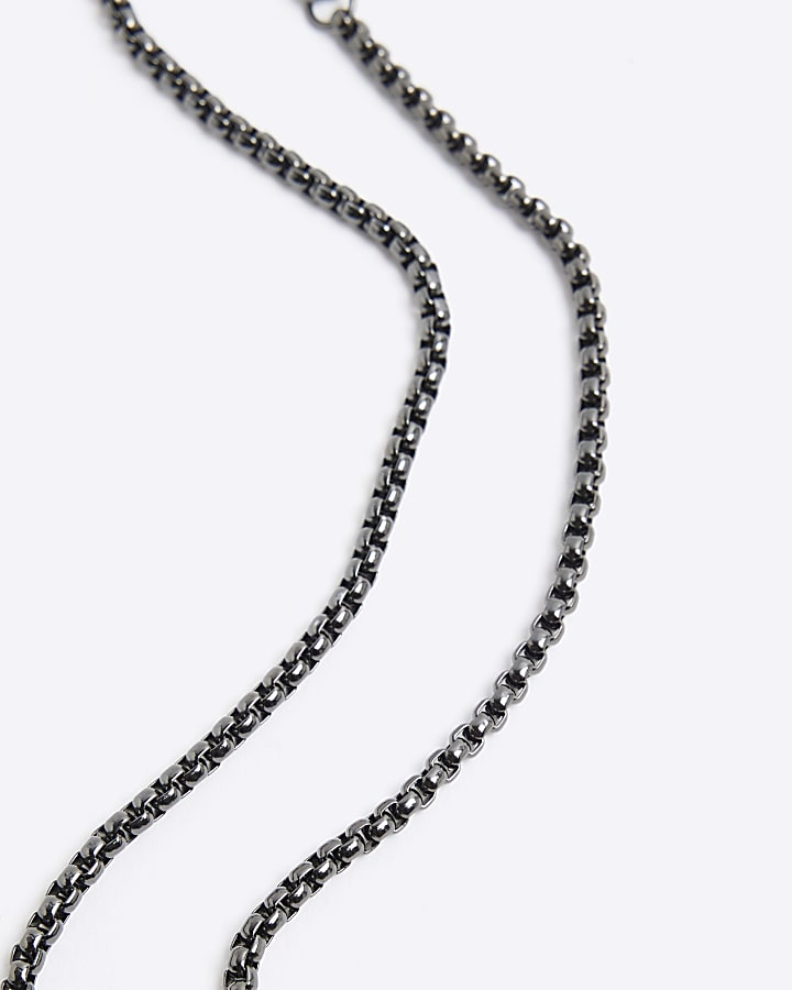 River Island Black Cross Necklace