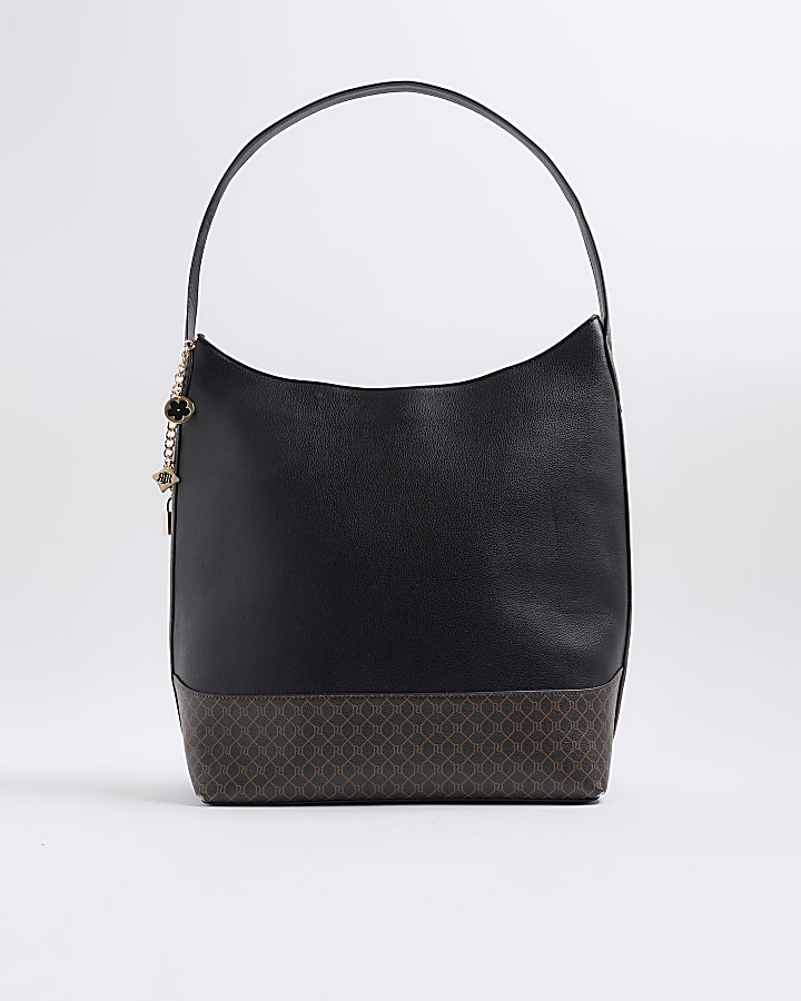 River Island Black Curve Top Charm Shoulder Bag