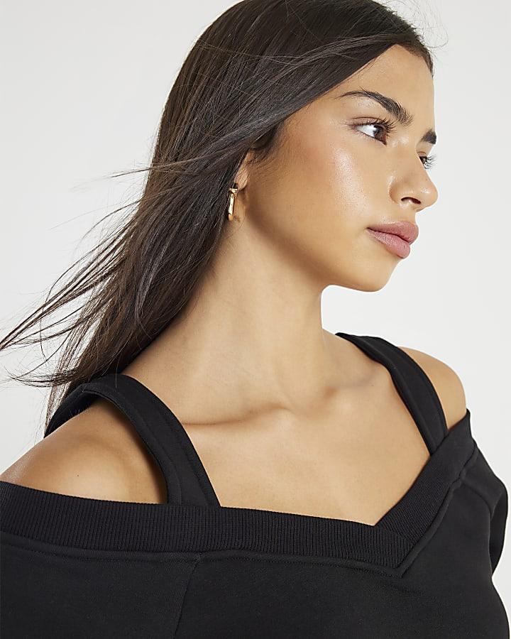 River Island Black Cut Away Sweatshirt