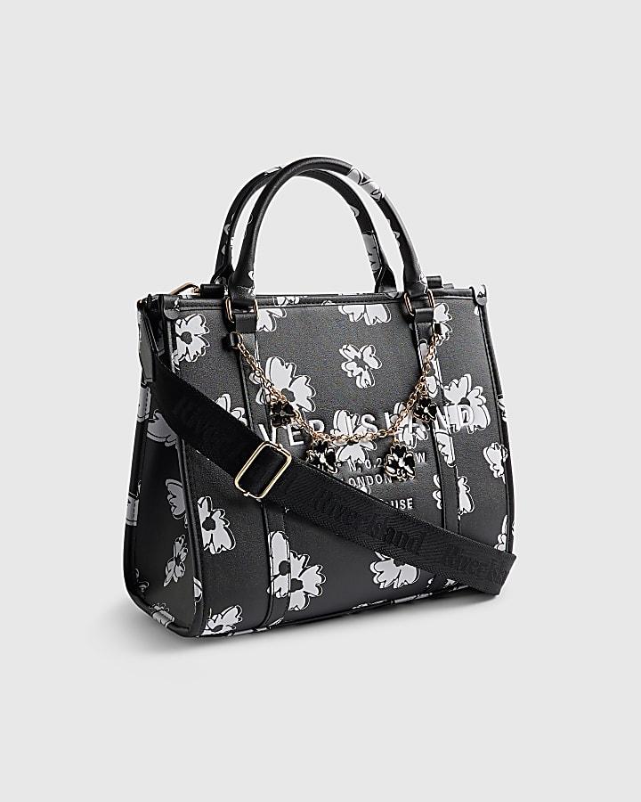 River Island Black Daisy Chain Tote Bag