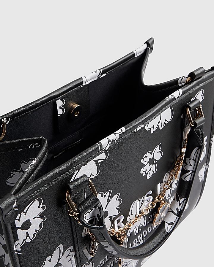 river island Black Daisy Chain Tote Bag