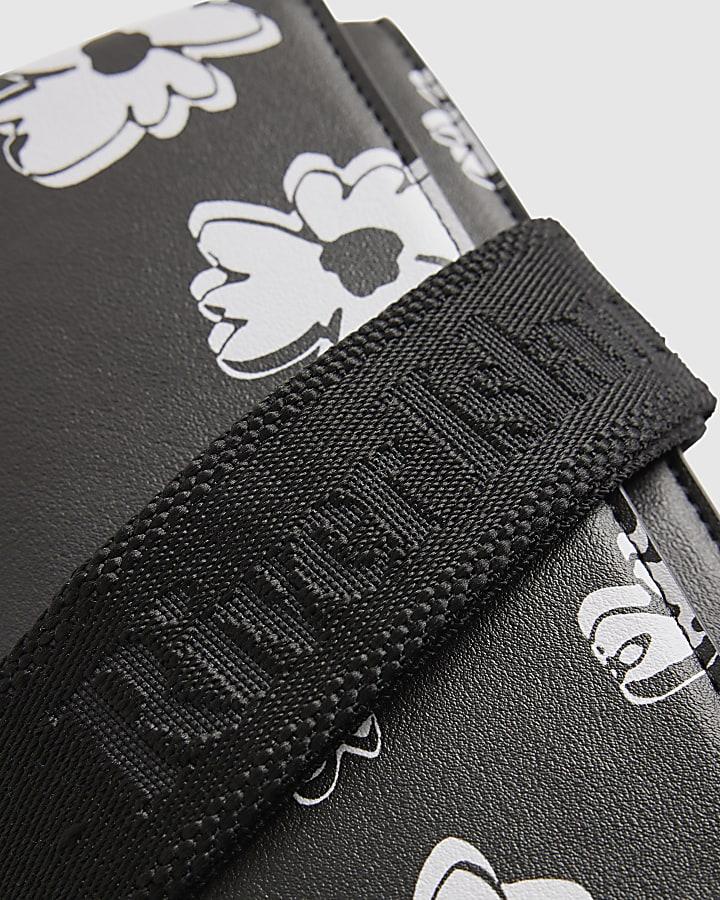 River Island Black Daisy Print Cross Body Bag