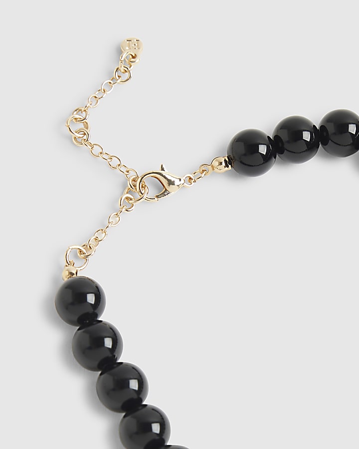 River Island Black Dalmatian Beaded Necklace