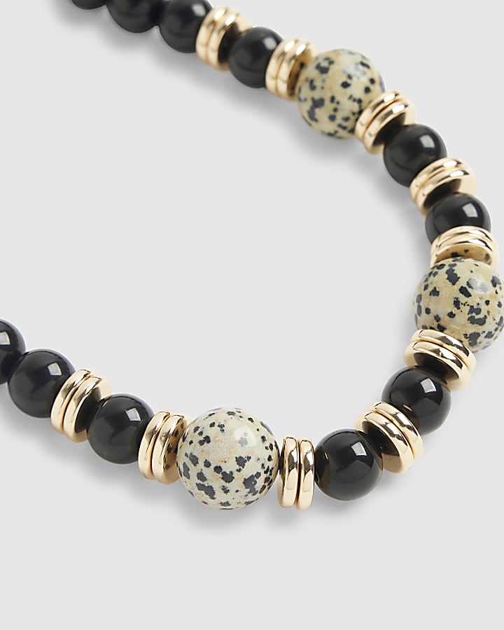 River Island Black Dalmatian Beaded Necklace