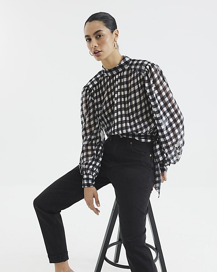 River Island Black Denim Mom Sculpt Jeans