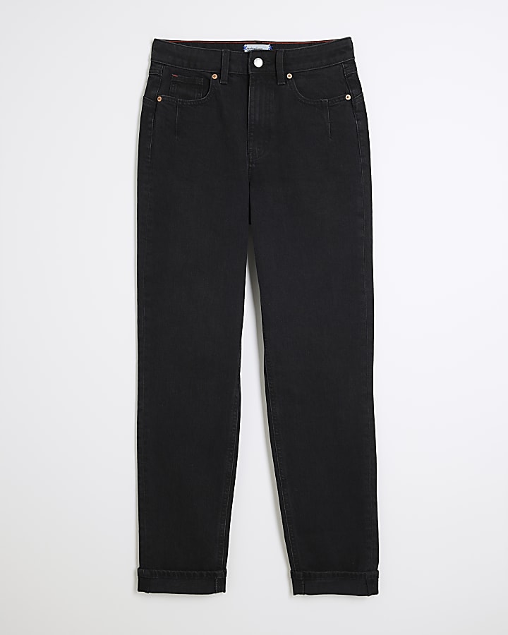 river island Black Denim Mom Sculpt Jeans
