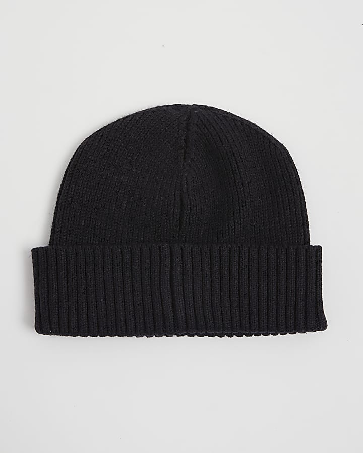 River Island Black Docker Beanie Hat