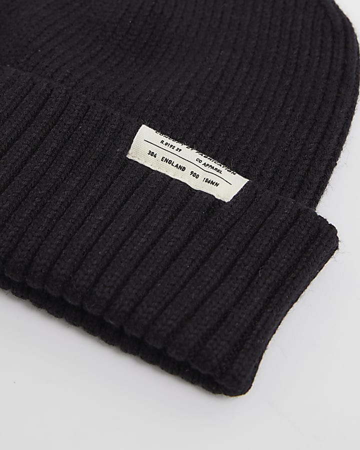 River Island Black Docker Beanie Hat