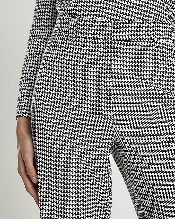 River Island Black Dogtooth Print Flared Trousers