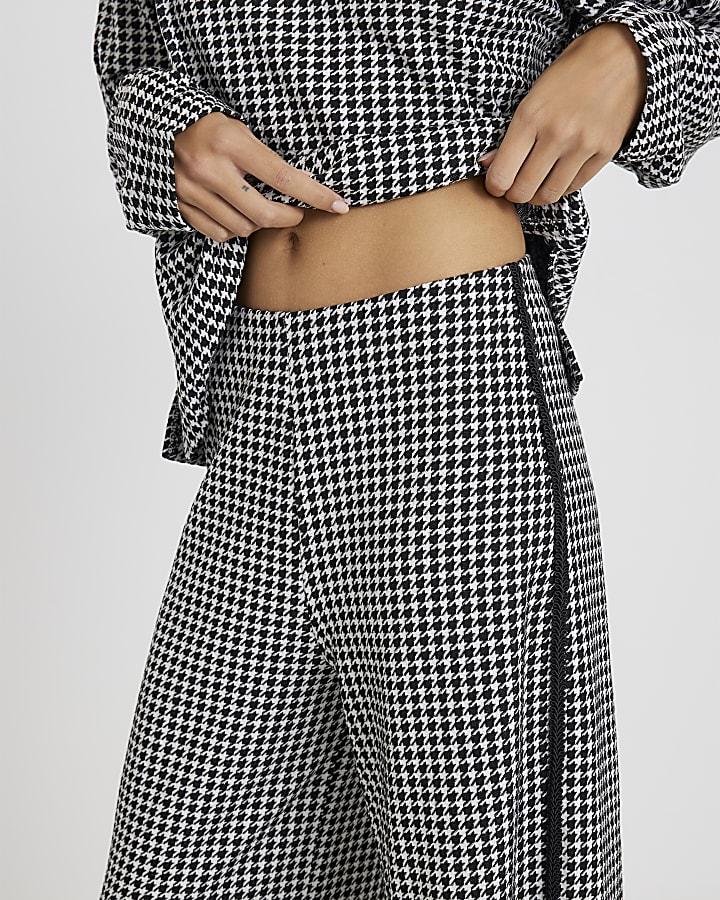 River Island Black Dogtooth Print Pull On Trousers