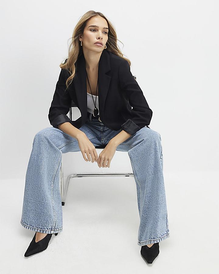 River Island Black Edge To Edge Blazer