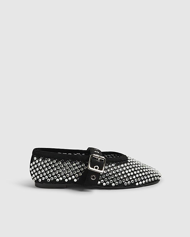 River Island Black Embellished Mary Jane Shoes