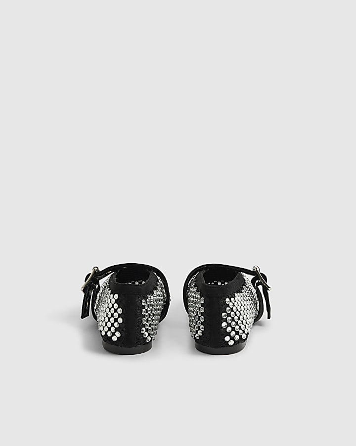 River Island Black Embellished Mary Jane Shoes