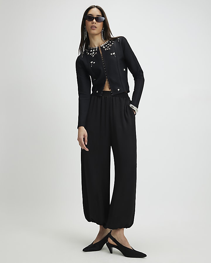 River Island Black Embellished Neat Cardigan