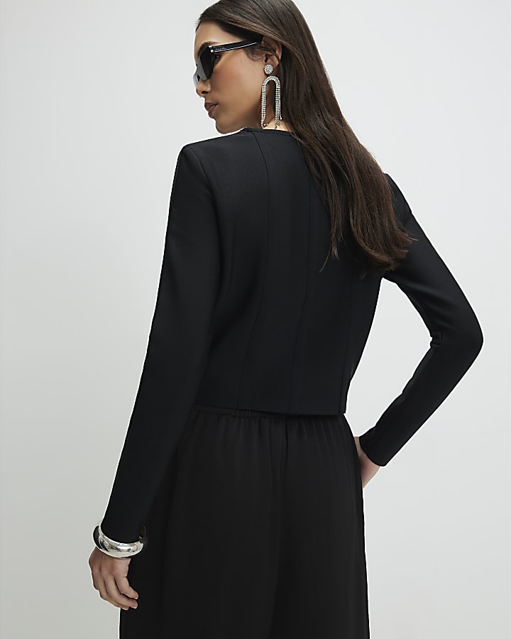 River Island Black Embellished Neat Cardigan