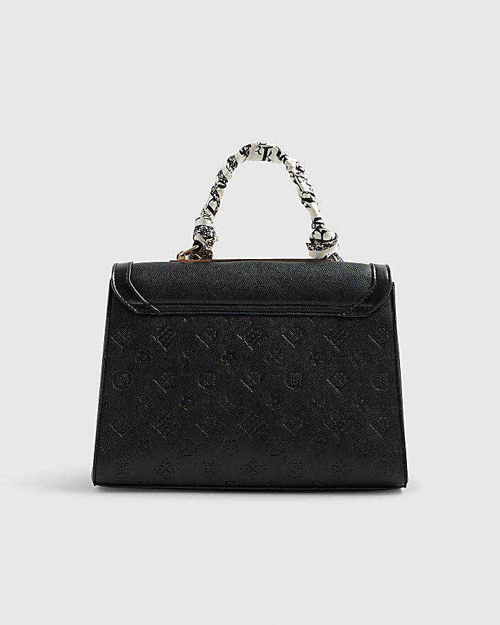 River Island Black Embossed Charm Tote Bag