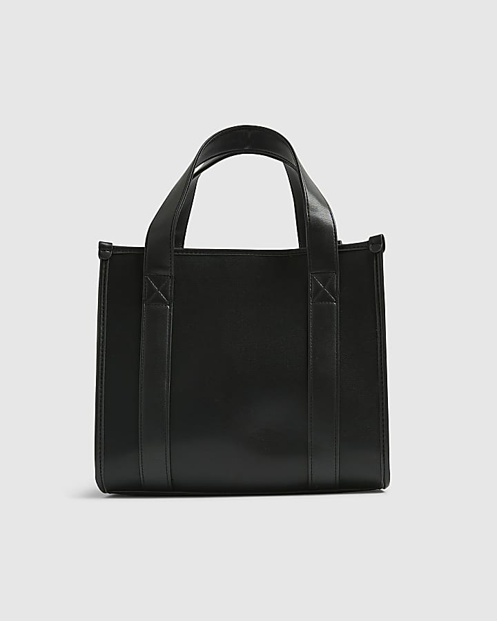 River Island Black Embroidered Tote Bag