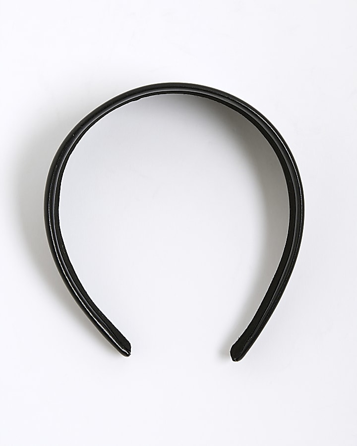 River Island Black Faux Leather Headband