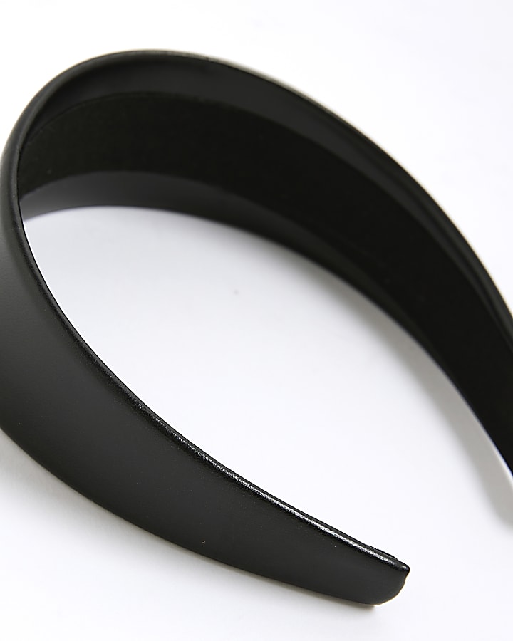 River Island Black Faux Leather Headband