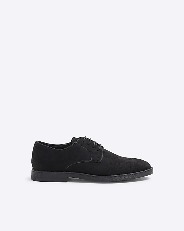 River Island Black Faux Suede Derby Shoes