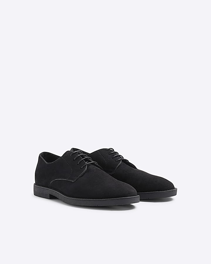 River Island Black Faux Suede Derby Shoes