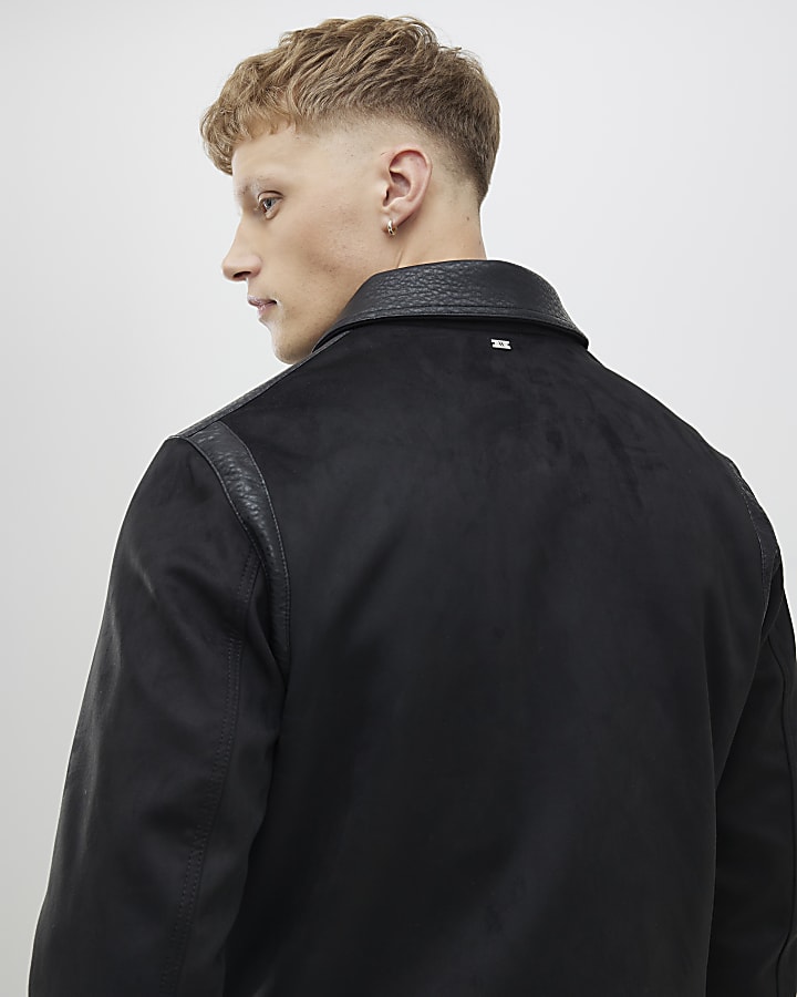 River Island Black Faux Suede Jacket