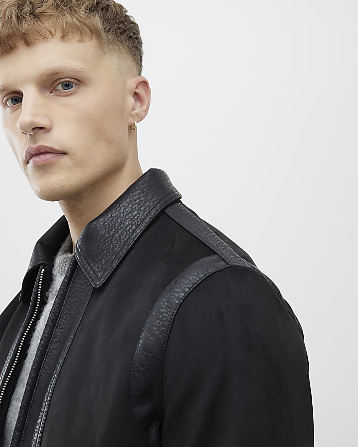 River Island Black Faux Suede Jacket