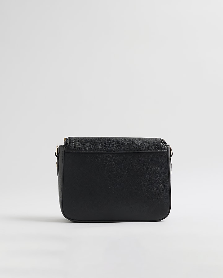 River Island Black Flap Over Cross Body Bag