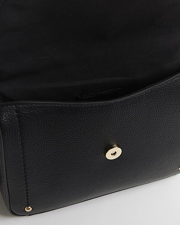 river island Black Flap Over Cross body bag