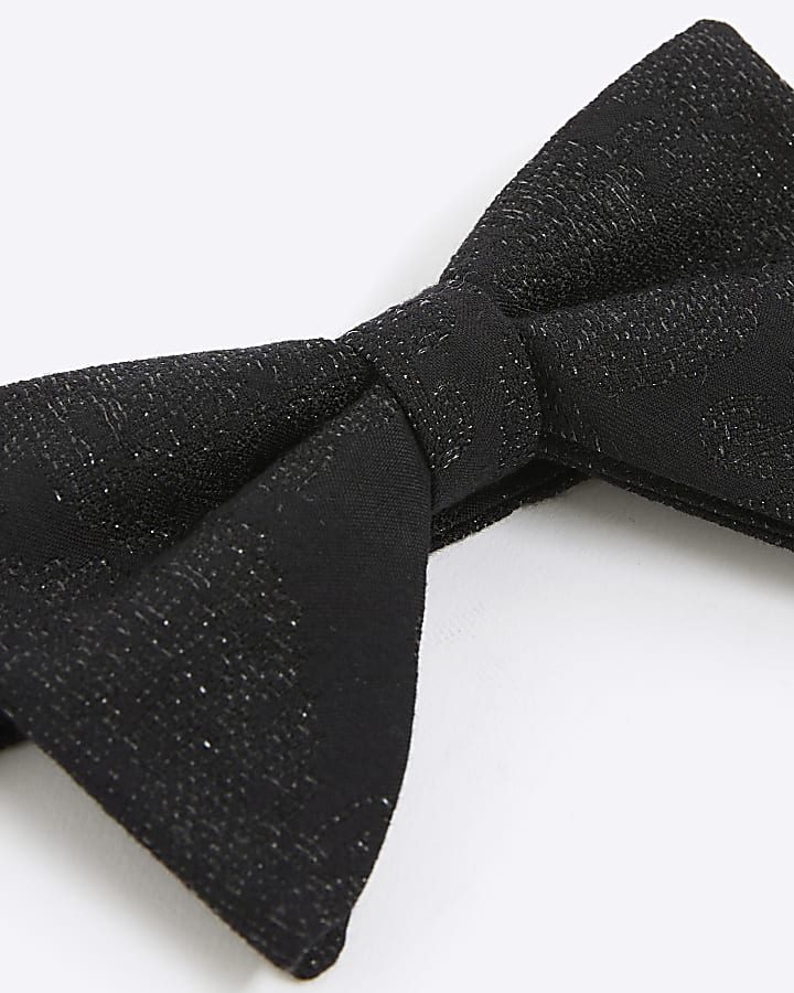 river island Black Glitter Bow Tie